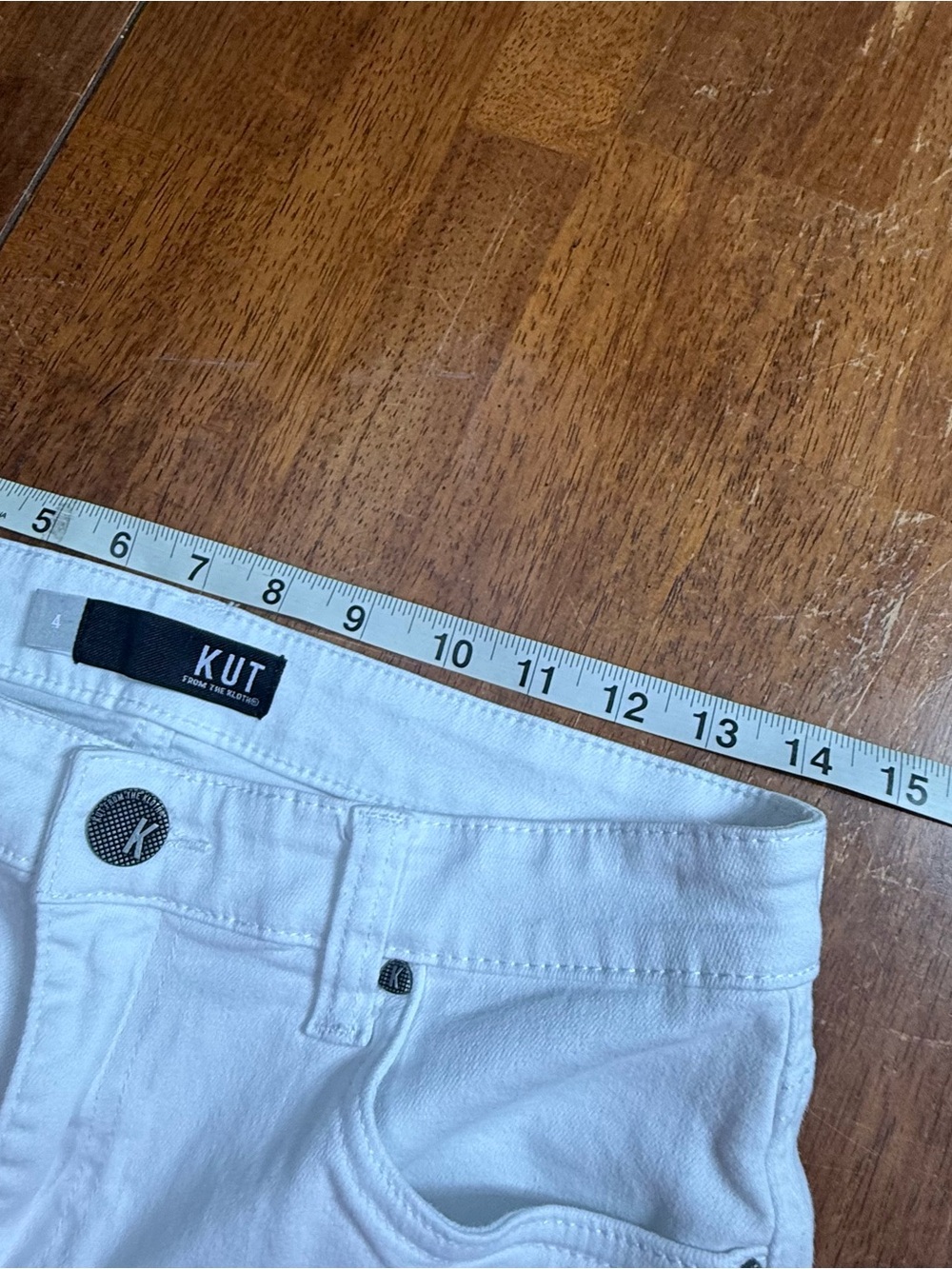 KUT From the Kloth Connie High Rise Ankle Skinny Jeans White Size 4 Raw Hem - Picture 8 of 9
